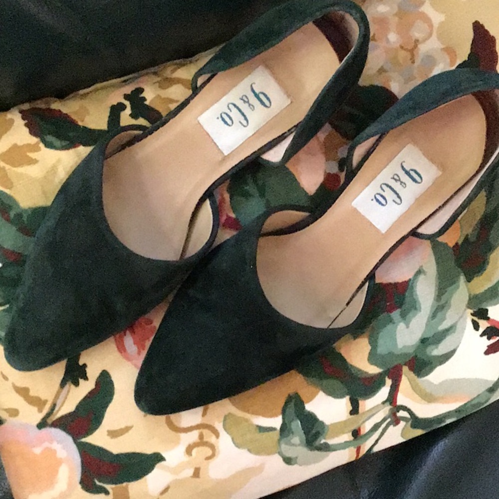 Ladies Dark Green Suede Shoes